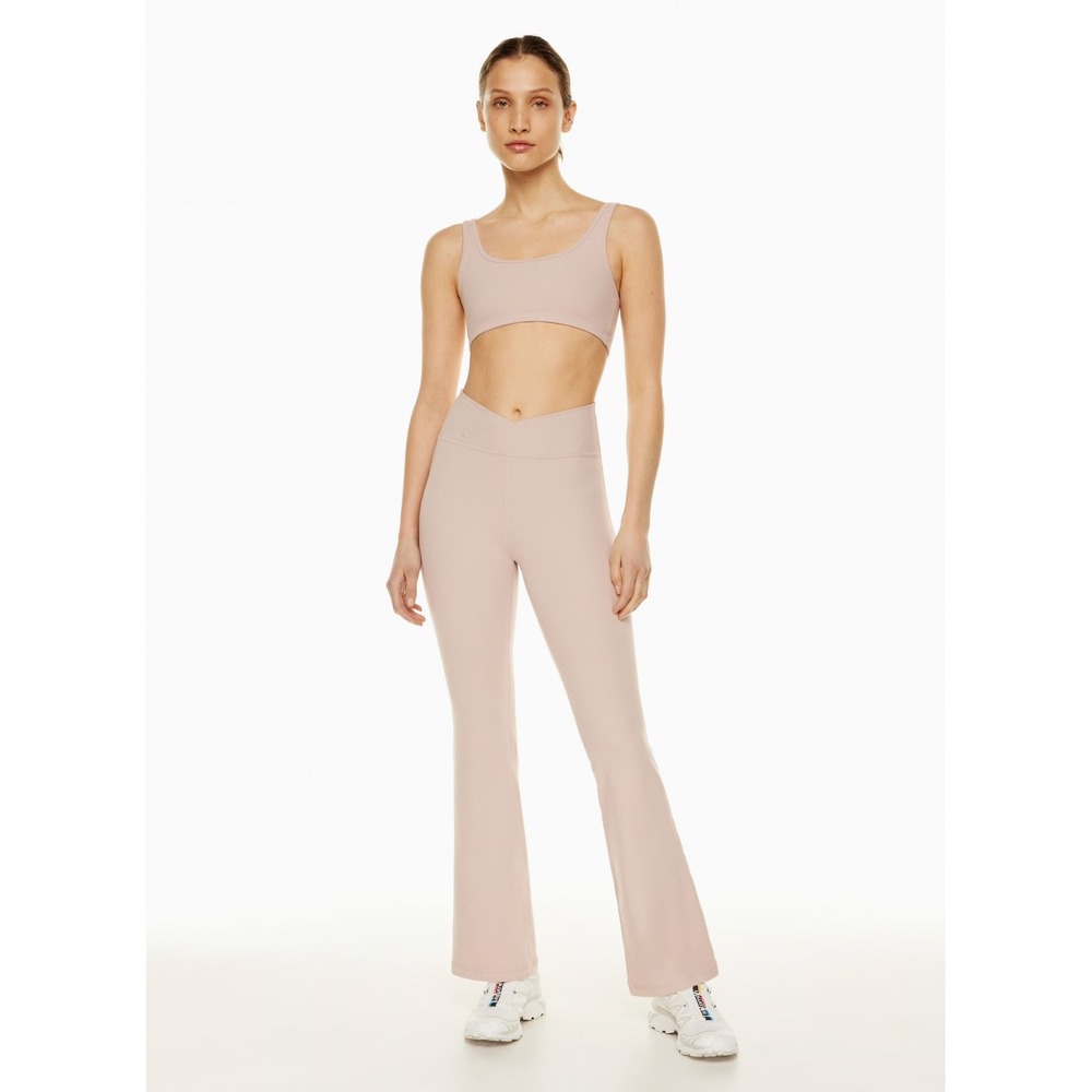 Aritzia‎ Tna Atmosphere Flare Hi-Rise Leggings Pink Yoga Pants Flare Leg Womens